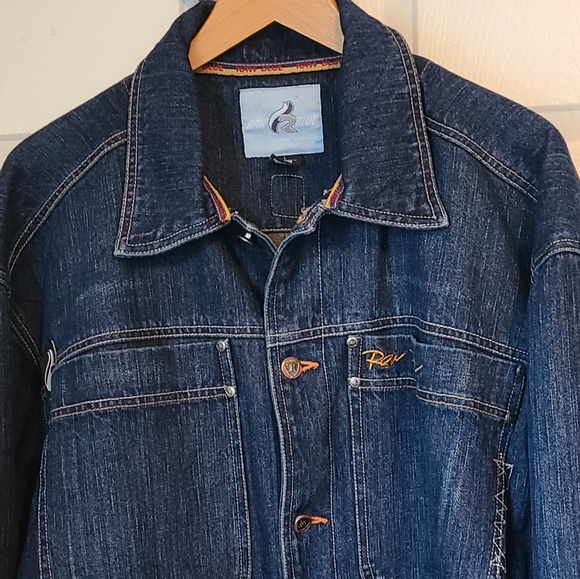 Raw Blue Men's Blue Jean Denim Jacket, Blue, Size: Large - Picture 3 of 14